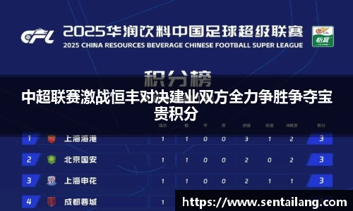 中超联赛激战恒丰对决建业双方全力争胜争夺宝贵积分